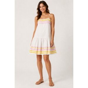 Lisa Marie Fernandez x Target Ric Rac Linen Blend Mini Sundress XS White